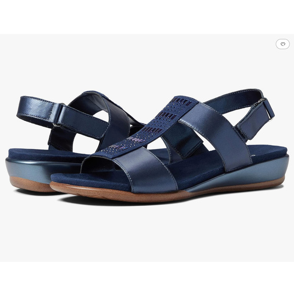Easy Spirit‎ Womens Hazel Open Toed Sandals in Navy 6 Wide New Retail $79 - Picture 1 of 9